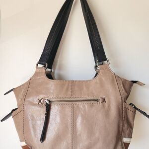The Sak Sequoia Hobo Bag Taupe Pebbled Leather Shoulder Bag Slouchy Boho Purse